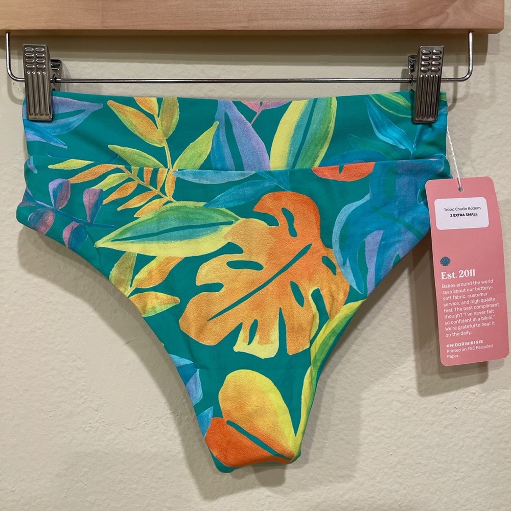 Midori Bikinis NEW WITH TAGS Charlie Bikini Bottom in Tropic Print (Size: XXS)